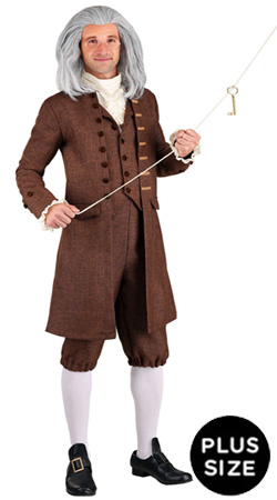 Plus Size Benjamin Franklin Costume for Men